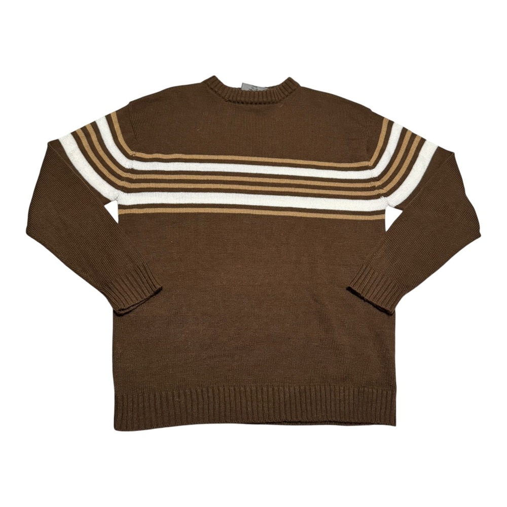 Vintage‎ George Martin 100% Acrylic Striped Crewneck Sweater Men's Medium